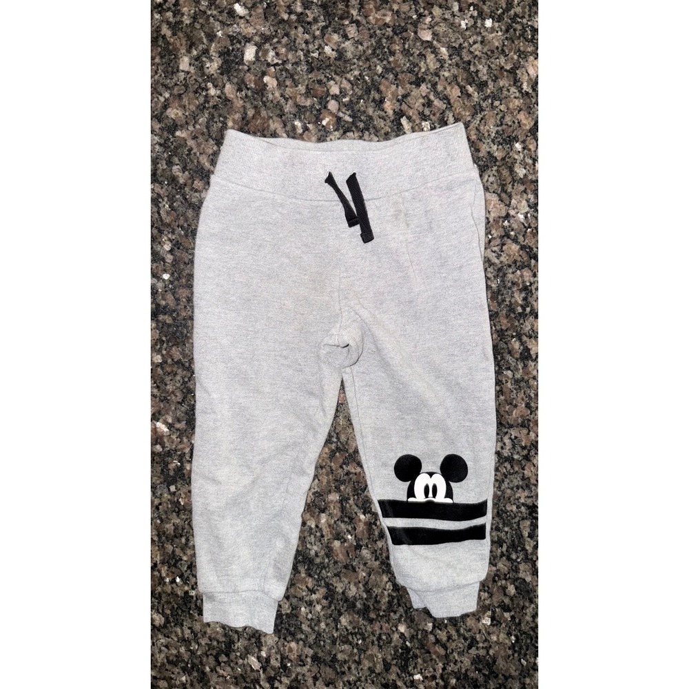 Disney Mickey Mouse Toddler Boys Heather Gray Jogger Pants Size 3T
